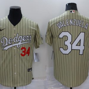 MLB Los Angeles Dodgers #34 Toro Valenzuela Cream Jersey