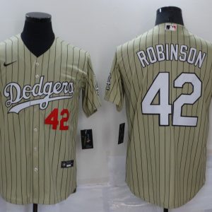 MLB Los Angeles Dodgers #42 Jackie Robinson Cream Jersey