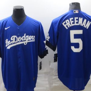 MLB Los Angeles Dodgers #5 Freddie Freeman Royal City Connect Game Jersey