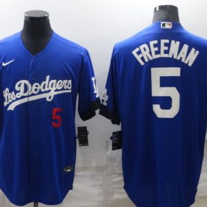 MLB Los Angeles Dodgers #5 Freddie Freeman Royal City Connect Game Jersey