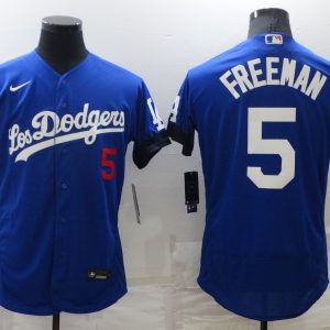 MLB Los Angeles Dodgers #5 Freddie Freeman Royal Blue City Connect Flex Base Elite Jersey