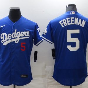 MLB Los Angeles Dodgers #5 Freddie Freeman Royal Blue Flex Base Elite Jersey
