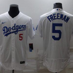 MLB Los Angeles Dodgers #5 Freddie Freeman White Flex Base Elite Jersey