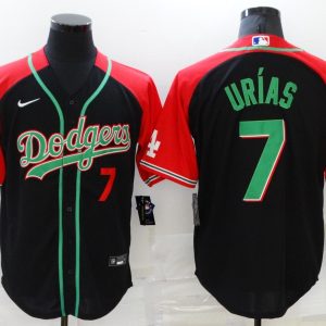 MLB Los Angeles Dodgers #7 Julio Urias Black Red Game Jersey