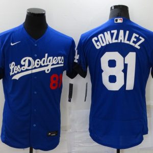 MLB Los Angeles Dodgers #81 Gonzalez 2021 Royal City Connect Flex Base Elite Jersey