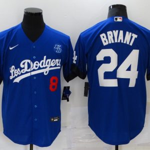 MLB Los Angeles Dodgers Front #8 Back #24 Kobe Bryant 2021 Royal City Connect Jersey