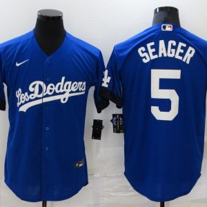 Men's Los Angeles Dodgers #5 Corey Seager 2021 Royal City Connect Jersey