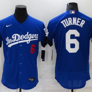 MLB Los Angeles Dodgers #6 Trea Turner 2021 Royal City Connect Flex Base Elite Jersey