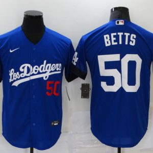 MLB Los Angeles Dodgers #50 Mookie Betts 2021 Royal City Connect Jersey