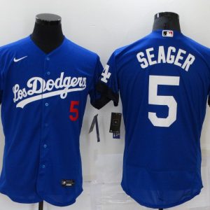 MLB Los Angeles Dodgers #5 Seager 2021 Royal City Connect Flex Base Elite Jersey