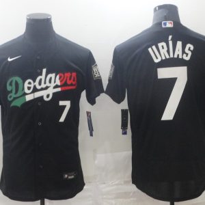 MLB Los Angeles Dodgers #7 Julio Urias Black Flex Base Elite Jersey