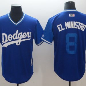 MLB Los Angeles Dodgers #8 Manny Machado  El Ministro  Majestic Royal Players Weekend Jersey