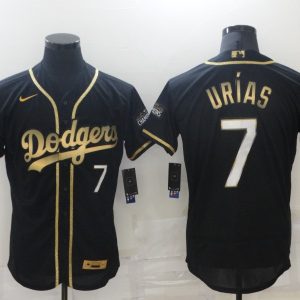 MLB Los Angeles Dodgers #7 Julio Urias 2021 Black Golden Championship Jersey