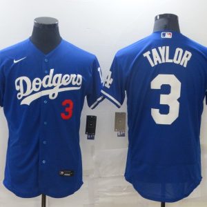 MLB Los Angeles Dodgers #3 Taylor Blue Flex Base Elite Jersey