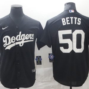 MLB Los Angeles Dodgers #50 Betts Black Game Nike Jersey