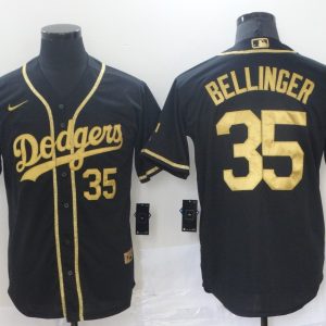 MLB Los Angeles Dodgers #35 Cody Bellinger Black Gold 2020 World Series Jersey
