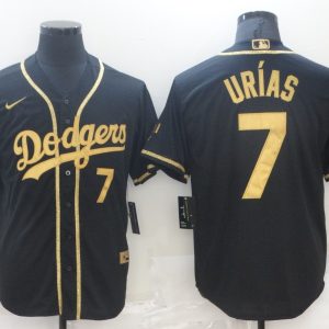 MLB Los Angeles Dodgers #7 Julio Urias Black Gold 2020 World Series Jersey