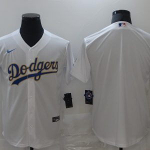 MLB Los Angeles Dodgers  Blank White Gold Game Nike Jersey