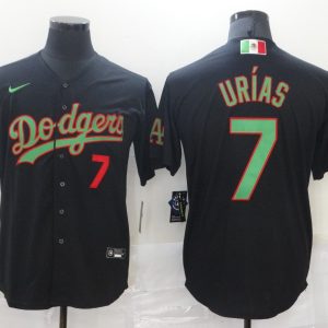 MLB Los Angeles Dodgers #7 Julio Urias Black/Green 2020 World Series Stitched Jersey