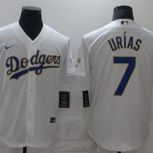 MLB Los Angeles Dodgers #7 Julio Urias White Gold Game Nike Jersey