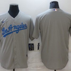 MLB Los Angeles Dodgers Blank Grey Game Nike Jersey