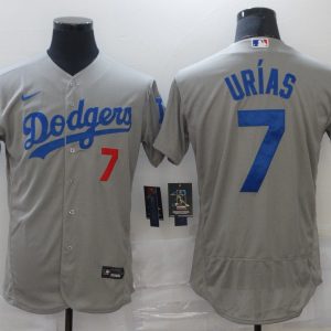 MLB Los Angeles Dodgers #7 Julio Urias Grey Elite Nike Jersey