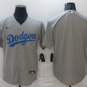 MLB Los Angeles Dodgers Blank Grey Game Nike Jersey
