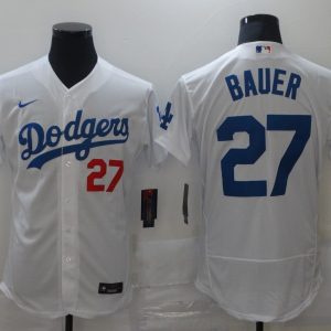 MLB Los Angeles Dodgers #27 Bauer White Flexbase Elite Jersey
