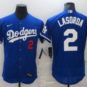 MLB Los Angeles Dodgers #2 Lasorda Blue Flexbase Elite Jersey