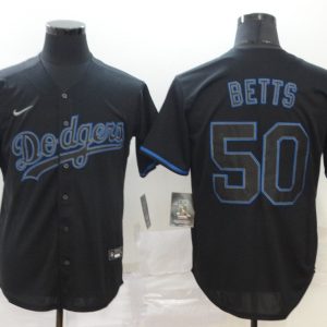 MLB Los Angeles Dodgers #50 Betts Black Game Nike Jersey
