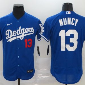 MLB Los Angeles Dodgers #13 Muncy Blue Flex Base Elite Jersey