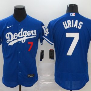 MLB Los Angeles Dodgers #7 Urias Blue Flex Base Elite Jersey