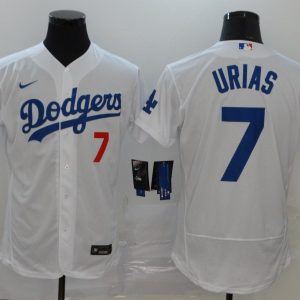 MLB Los Angeles Dodgers #7 Urias White Flex Base Elite Jersey