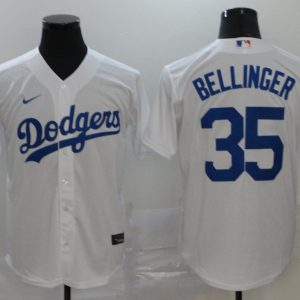 MLB Los Angeles Dodgers #35 Cody Bellinger White Game Nike Jersey