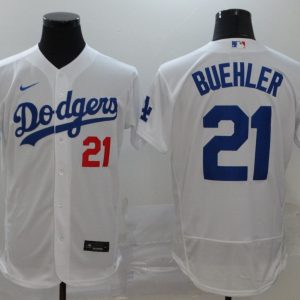 MLB Los Angeles Dodgers #21 Buehler White Flex Base Elite Jersey