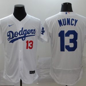 MLB Los Angeles Dodgers #13 Muncy White Flex Base Elite Jersey