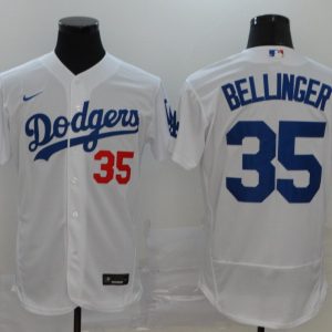 MLB Los Angeles Dodgers #35 Cody Bellinger White Flex Base Elite Jersey