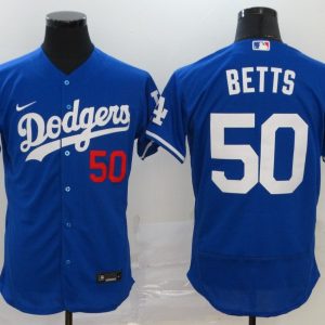 MLB Los Angeles Dodgers #50 Betts Blue Flex Base Elite Jersey