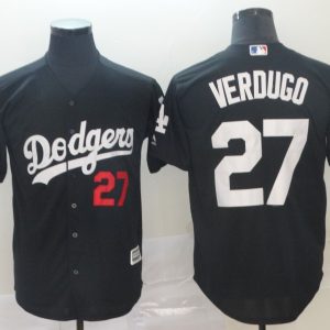 MLB Los Angeles Dodgers #27 Verdugo Black Game Men's Jersey