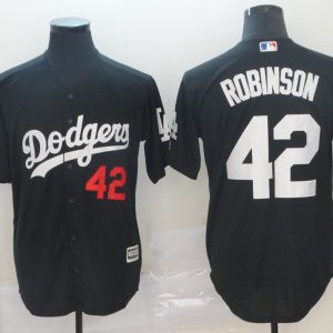 MLB Los Angeles Dodgers #42 Robinson Black Game Men's Jersey