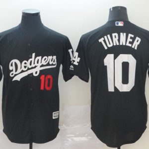 MLB Los Angeles Dodgers #10 Turner Black Game Men's Jersey