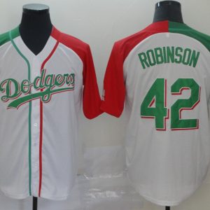 Los Angeles Dodgers #42 Robinson White Mexican Heritage Culture Night Mexico Jersey