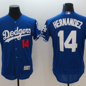 MLB Los Angeles Dodgers #14 Hernandez Blue Elite Jersey