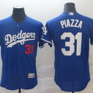 MLB Los Angeles Dodgers #31 Piazza Blue Elite Jersey