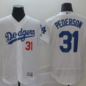 MLB Los Angeles Dodgers #31 Pederson White Elite Jersey