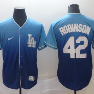 Los Angeles Dodgers #42 Robinson Blue Fadeaway Men Jersey