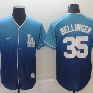 Los Angeles Dodgers #35 Bellinger Blue Fadeaway Men Jersey