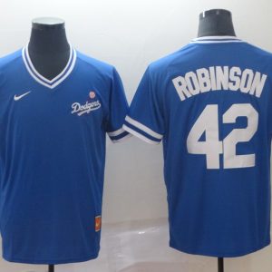 Los Angeles Dodgers #42 Robinson Blue Throwback Men Jersey