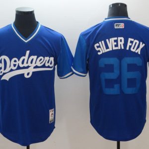 Men's Los Angeles Dodgers #26 Silver Fox Mejestic Blue 2018 Players' Weekend Flex Base Jersey