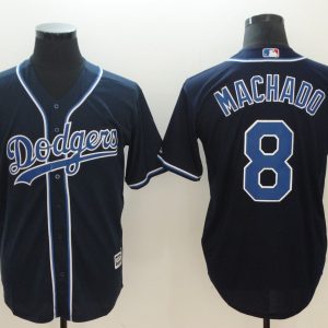 MLB Los Angeles Dodgers #8 Manny Machado Black Throwback Baseball Jerseys